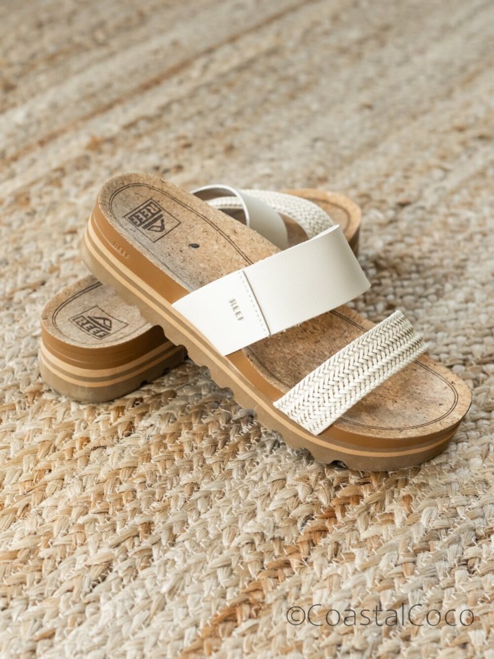 Reef Women's Cushion Vista Hi Sandal Size 9 Slide Summer Resortwear Coastal Boho